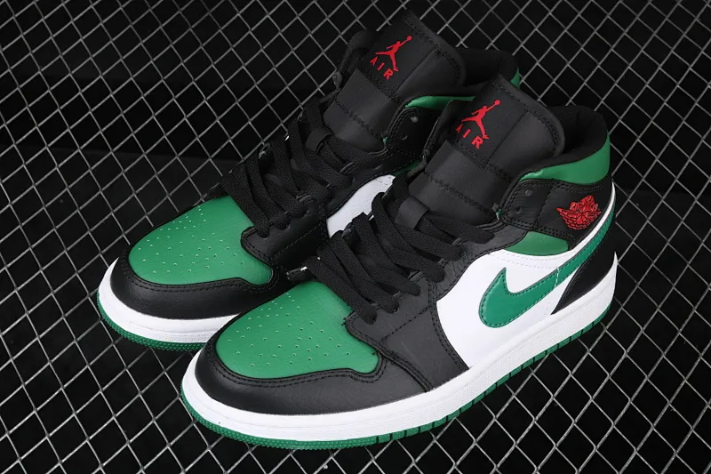 All categories Air Jordan Jordan series basketball shoes Air Jordan 1 Mid Air Jordan 1 Mid AJ1 Joe 1 mid-top black and white green basketball shoes 554724-067